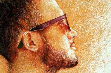 Sunny Day - realistic scribble art of pen drawing by Singapore portrait artist Liu Ling