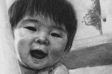 Sunny - charcoal portrait drawing, contemporary classical realism portrait