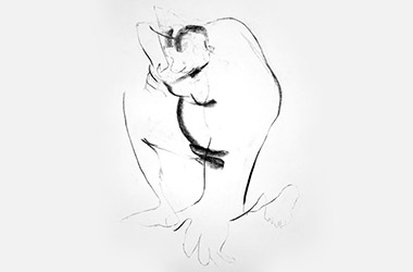 Blind Drawing III - Singapore charcoal drawing art class. Beautiful artwork by Singapore contemporary artist