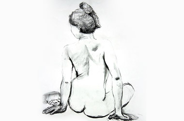 Life Drawing II - Singapore charcoal drawing art class. Beautiful artwork by Singapore contemporary artist