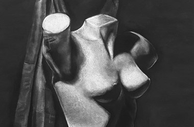 Female Torso with Drapery - Classical realism in Singapore contemporary art scene. Beautiful artwork by Singapore contemporary artist