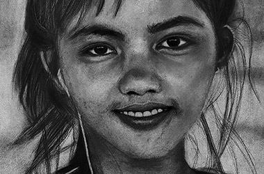 realistic charcoal drawing
