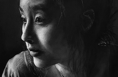 realistic charcoal drawing