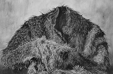 Fur Coat - Singapore contemporary art scene and art class. Beautiful artwork by Singapore contemporary artist