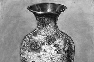 Vase - Enlargement drawing - Singapore art class and art scene. Beautiful artwork by Singapore contemporary artist