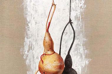 Hulu: realistic still life oil painting, Singapore contemporary art scene. Artwork by Singapore contemporary artist