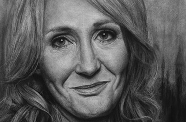 J. K. Rowling - celebrity portrait drawing, contemporary classical realism portrait