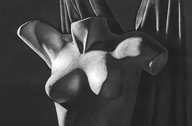 Female Torso with Drapery - Classical realism in Singapore contemporary art scene. Beautiful artwork by Singapore contemporary artist
