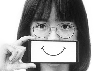 realistic charcoal drawing about online identity