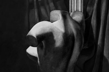 Female Torso with Drapery - Classical realism in Singapore contemporary art scene. Beautiful artwork by Singapore contemporary artist