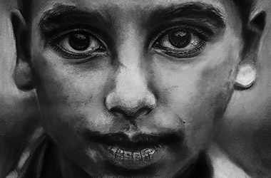 realistic charcoal drawing