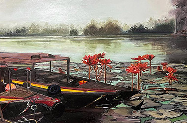 contemporary oil painting of still life. Artwork by Singapore contemporary artist