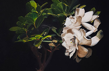 contemporary oil painting of still life. Artwork by Singapore contemporary artist