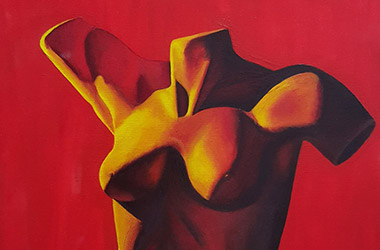 Female Torso by art friends - Classical realism in Singapore contemporary art scene. Artwork by Singapore contemporary artist