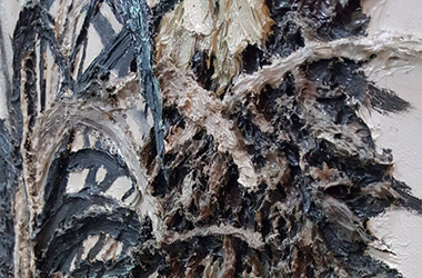 Feather Duster Details: Singapore contemporary impasto oil painting