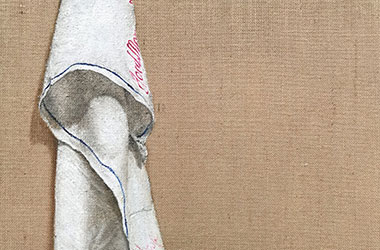 Good Morning Towel No.2: photo-realistic still life oil painting, Singapore contemporary art scene. Artwork by Singapore contemporary artist