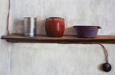 Of Days Gone By No.1: photo-realistic landscape oil painting, Singapore contemporary art scene. Artwork by Singapore contemporary artist