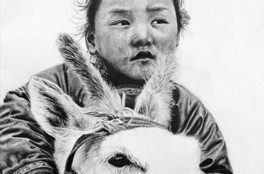 Pen drawing by contemporary Singapore artist Lai Khai Jin, Celeste