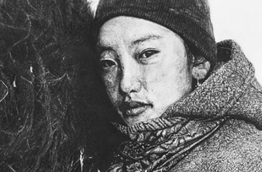 Pen drawing by contemporary Singapore artist Lai Khai Jin, Celeste