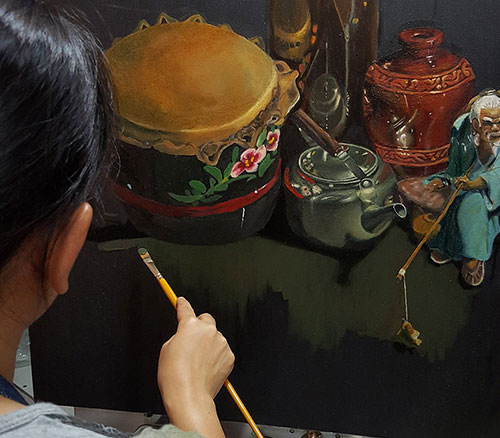 A Singapore contemporary art showcase on modern art space, culture and  academic fine art, classical realism art studies, art studio practices and art classes in Singapore arts scene